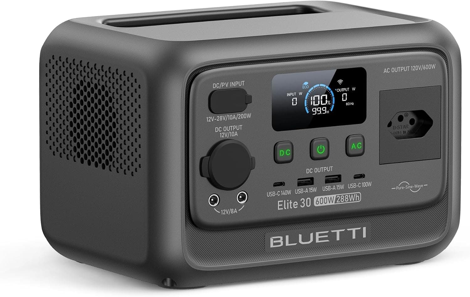 Estação de energia portátil Bluetti Elite 30 V2 de 288 Wh