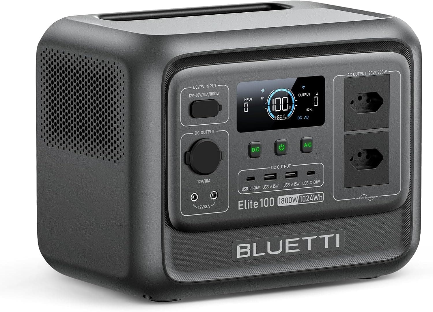 Gerador solar portátil Bluetti Elite 100 V2 de 1.024 Wh